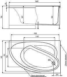 Alex Baitler Акриловая ванна Nero 160x100 L – фотография-6